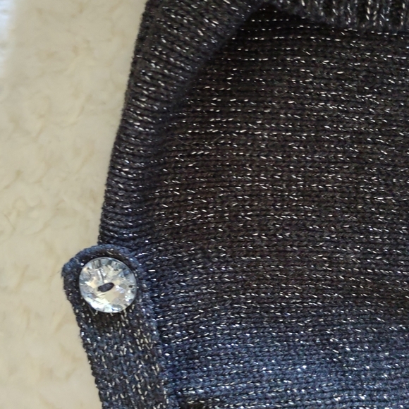 Silver & gray sparkle sweater dress with blingy button details on sleeves 10/12 - Picture 4 of 6